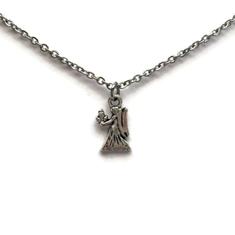 ♍ Virgo Zodiac Necklace Tibetan Silver charm Stainless Steel chain ♍ 4for$20 - Picture 1 of 6